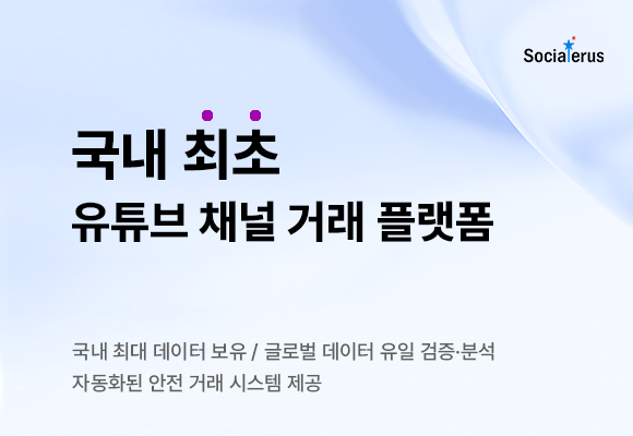 유튜브 채널, 소셜미디어, 디지털자산 거래/판매/구매, 틱톡/인스타그램/블로그